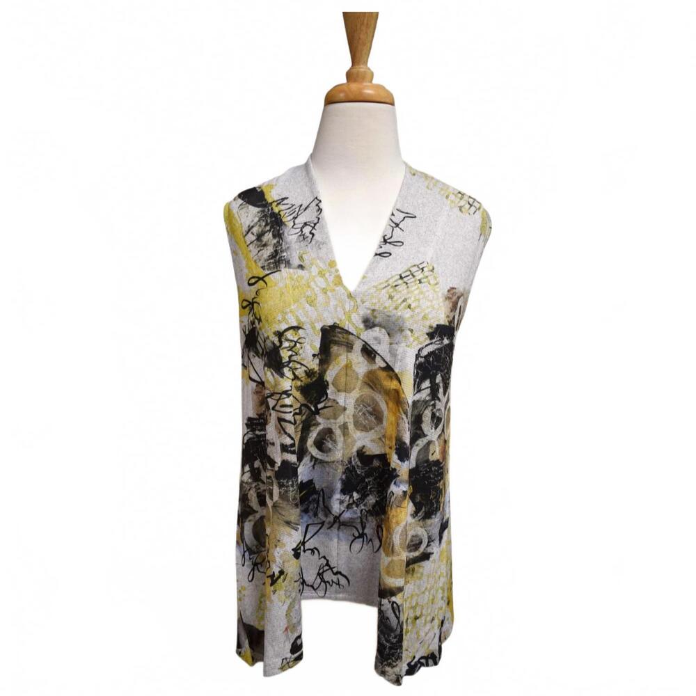 NEW INOAH women's vanilla beans sleeveless top in white multi
